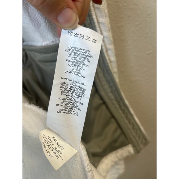 Spyder White Cream Cable Knit Full Zip Sweater Jacket Women’s Medium w/ Pockets - Picture 9 of 13